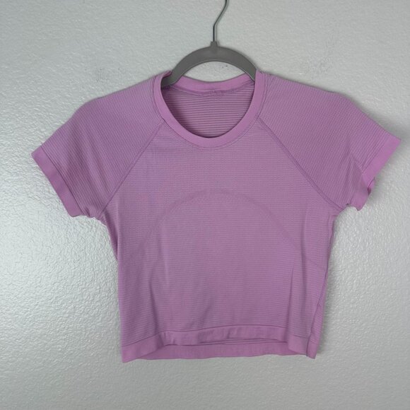 Lululemon Swiftly Tech Cropped Short Sleeve Shirt 6 Lightweight Activewear - Picture 1 of 7